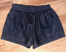 PUMA GIRLS BLACK ATHLETIC RUNNING SHORTS SIZE 8-10 EXCELLENT COND LD