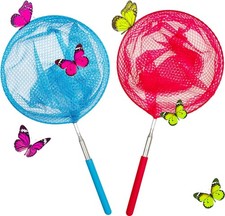 2 Pack Kids Telescopic Butterfly Fishing Nets Kids Catching Butterfly Net