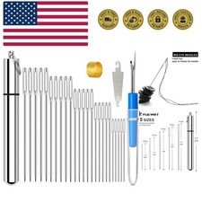 25 Large Eye Embroidery Needles, 5 Sizes Big Eye Hand Sewing Needles with Exq...