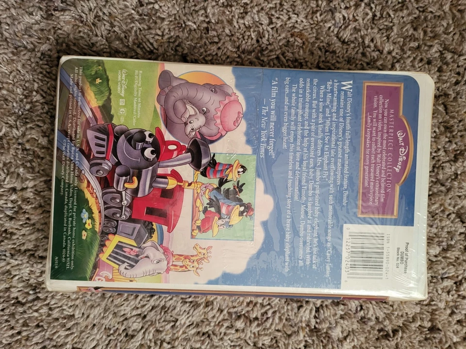 Disney's Dumbo VHS Tape MasterpieceCollection w bonus audio cassette, new sealed - Imagem 2 de 2