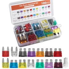 100X Blade Fuse Assortment Kit Fuses Assorted Set Auto Car Trunk Automotive