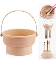 Makeup Brush Cleaner Mat 3 in 1 Silicone Makeup Brush Cleaner Bowl Cosmetic 