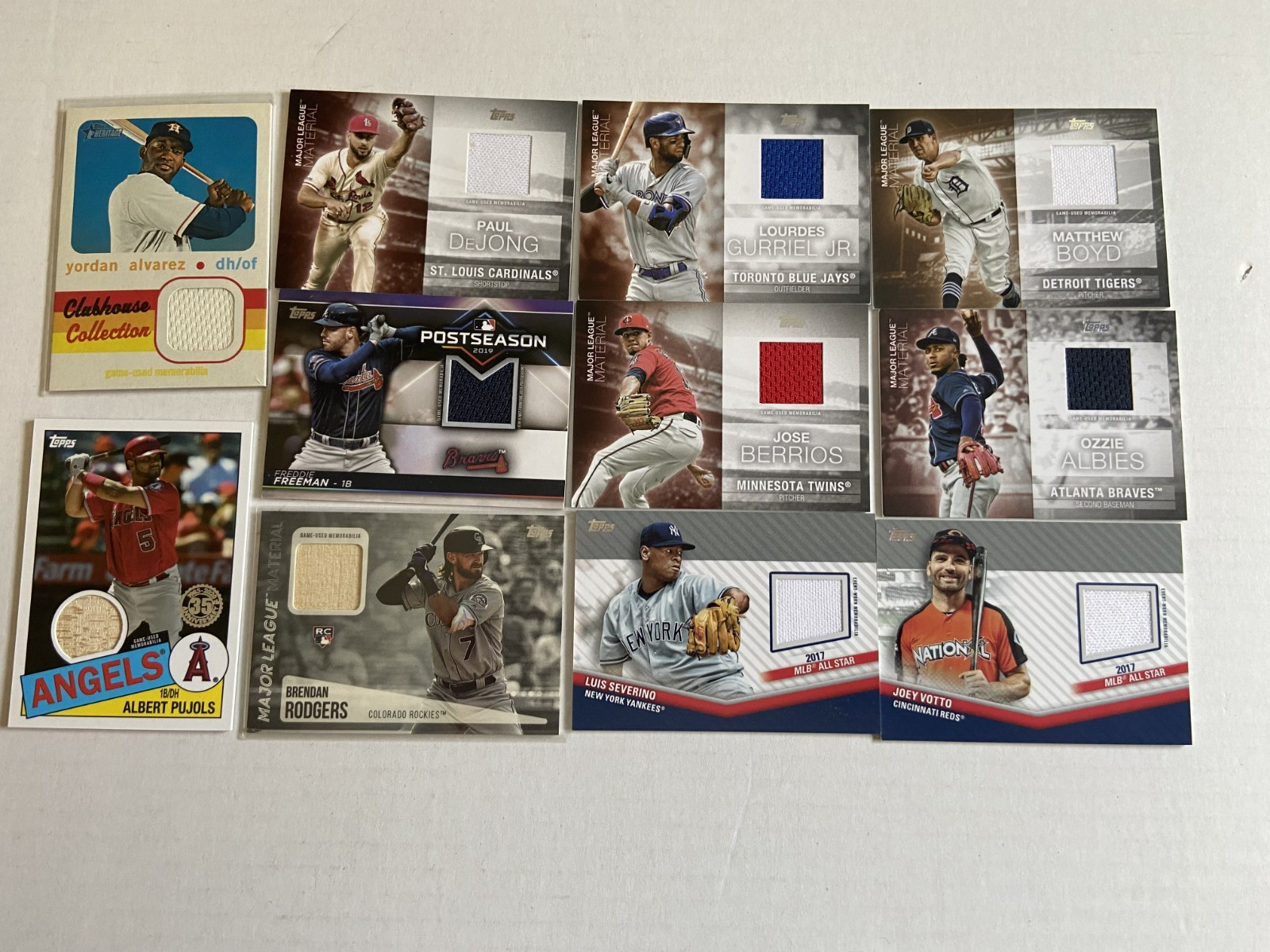 81 Card Lot Topps Baseball Relics Jerseys Bats Game Used Mike Trout Frank Thomas view 10