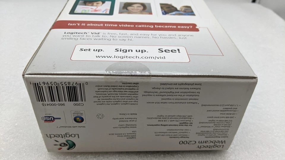 LOGITECH C200 WEBCAM USB 2.0 BUILT-IN MICROPHONE W/ RIGHTSOUND ~VIDEO CALLING~ - Image 4 of 4