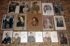 Group Lot Antique Photos - 15 WWI WWII Military Soldiers in Uniform