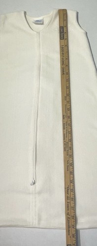 Halo Sleep Sack Solid White Fleece Sleeveless Zipper Size Medium 6-12 months - Picture 8 of 14