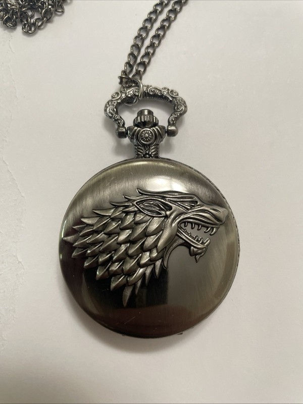Game of Thrones Dire Wolf GOT Pocket Watch House Stark Fun Christmas Gift - NEW!