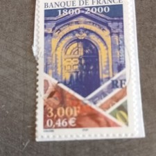 Timbre France oblitéré 3,00F (0,46€) Banque de France 1800-2000