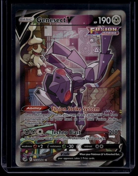 Pokemon TCG Genesect V 255/264 Fusion Strike Alternate Full Art NM