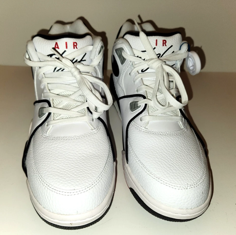 Men's Nike Air Flight 89 White Black LT Smoke Grey Red Size 12  DB5918-100 - Image 2 of 4