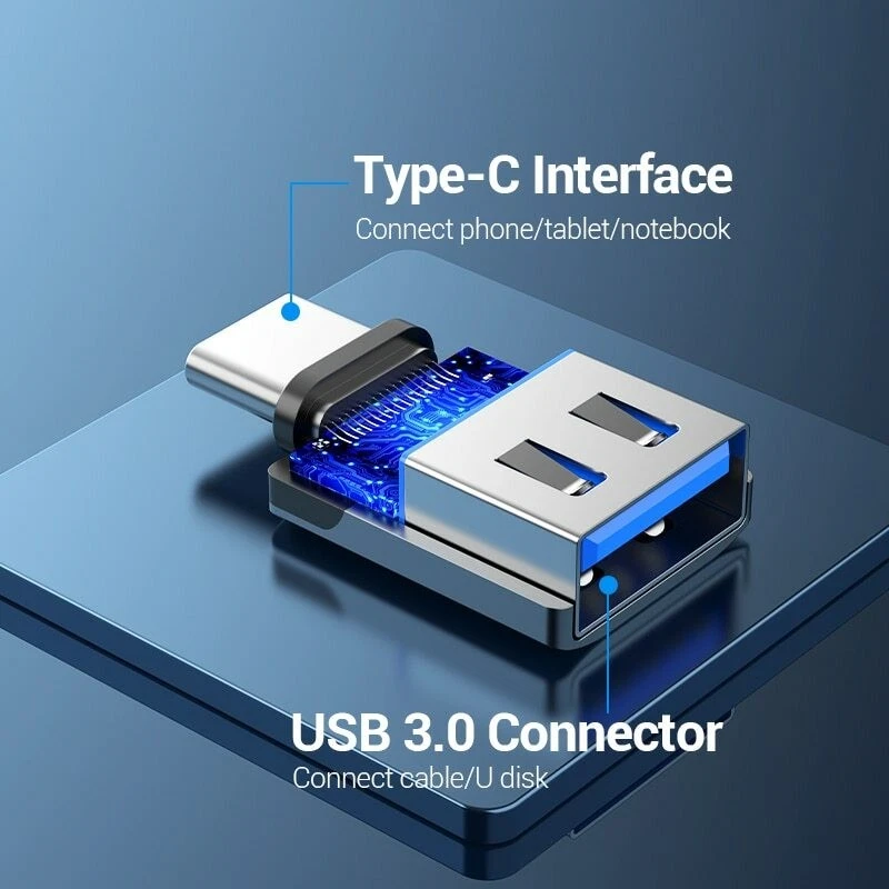 USB Type C to USB 3.0 Adapter Male to Female OTG Cable Converter Fr Mobile Phone - Image 2 of 4