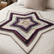 NWT Handmade Crochet Star Baby Lap Blanket Multicolor 36  