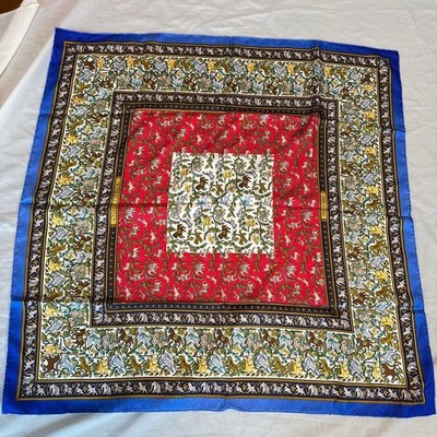 HERMES Carre 90 Silk Scarf CHASSE EN INDE