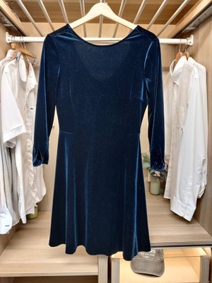 ZARA BASIC KLEID GRÖSSE SMALL DUNKELGRÜN SAMT ANLASS MINI PARTY SKATER DAMEN