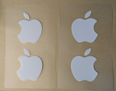 4x Offizielle Original Apple Logo Aufkleber Groß Weiß Mac iPad iPhone Neu OEM Posten