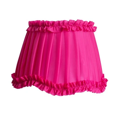 Abat-Jour Plissé Fuchsia Vif Abat-Jour En Chiffon Volanté - Photo 1/4