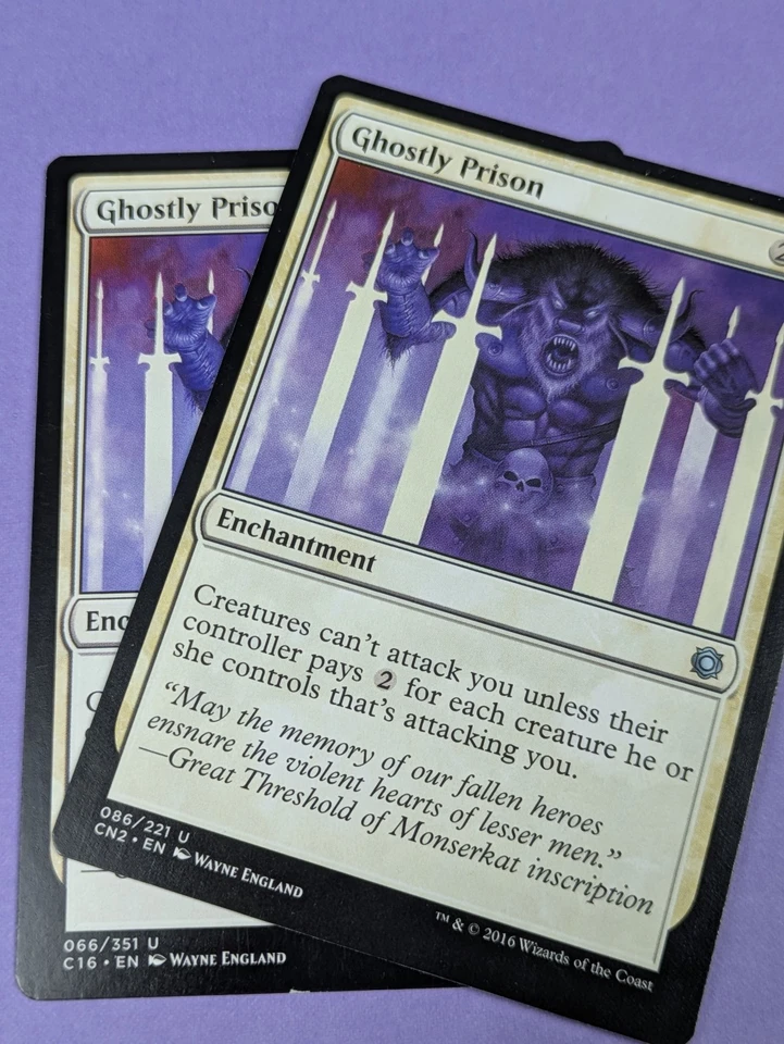 MTG Magic: Conspiracy: Take the Crown: Ghostly Prison #086/221 Uncommon - NM - Image 3 of 3