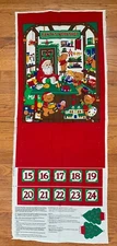 Cranston BEARY MERRY CHRISTMAS SANTA WORKSHOP CALENDAR Cut & Sew Fabric Panel