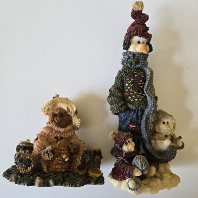 Boyds Bears Friends figurines collection Set of Two Bee Mine Honey & Be Warm. 