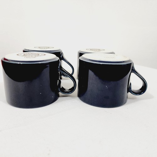 Dansk Bistro BISSERUP BLUE Flat Solid Tea Espresso Coffee Cups Set Of 4 - Picture 21 of 24