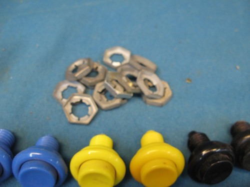 14 Used 1 5/8" Leaf Switch Style Push Buttons W/Metal Button Nut Vintage Arcade - Picture 9 of 9