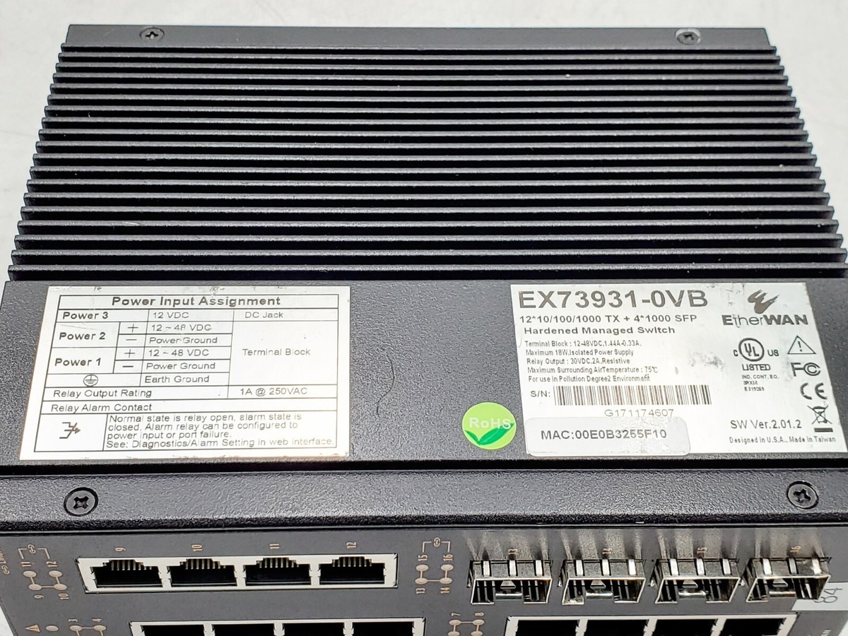 EtherWAN EX73931-0VB, 16-Port Gigabit Ethernet, Full Wire Speed L3