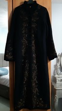 Laura Ashley Vintage Gold Embroidered Oriental Black Coat Size Medium 14/16?