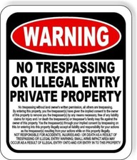 WARNING NO TRESPASSING WITHOUT WRITTEN PERMISSION Aluminum composite sign