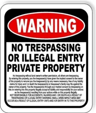WARNING NO TRESPASSING WITHOUT WRITTEN PERMISSION Aluminum composite sign