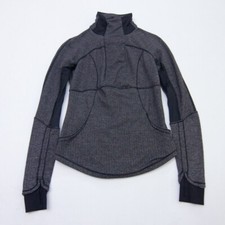 Lululemon Sweater Womens 6 Athletica Pullover 1/4 Zip Thumb Hole Zip Pocket