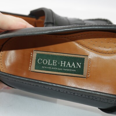 VTG Cole Haan Mens Loafer Size 9.5 D Black Leather Kiltie  display picture 1