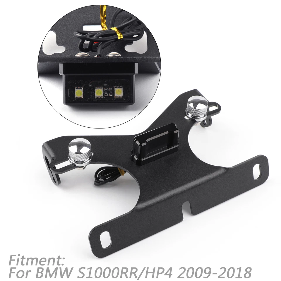 Soporte de matrícula CNC para BMW S1000RR HP4 2009-18 UE Foto 3 de 4