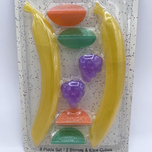 Vintage Ice Stir Cools Banana Fruit Shaped Freezable Ice Cubes Brand New NIP - Picture 2 of 7