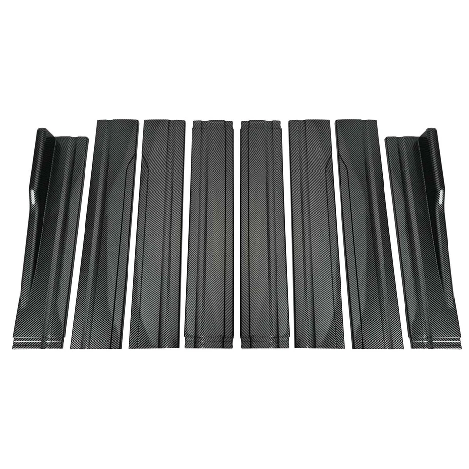 for Benz C250 C300 Front Bumper lip + 86.6in Side Skirts + Rear Lip Carbon Fiber Foto 2 de 4