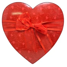 2015 EMPTY Heart Shaped Valentine’s Day SEE’S CANDY Candy Box w/ Bow EMPTY BOX
