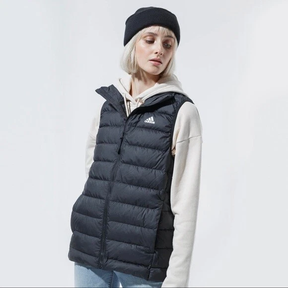 Adidas Todown Womens Size SMALL Down Black Puffer Vest Jacket FT2581 NEW