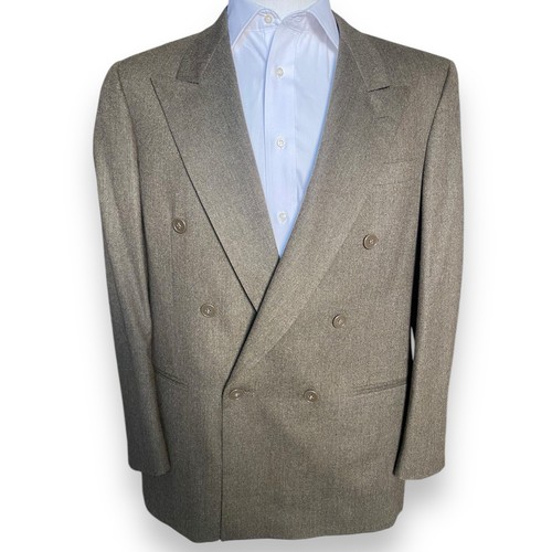 Vintage Christian Dior 41R Blazer Double Breasted Wool Suit Jacket Sport Coat
