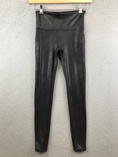 SPANX Shiny Black Faux Leather High-Waisted Leggings size M
