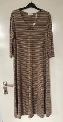 Kleid Rich&Royal S Lurex Streifen Brauntöne super schön neu m. Etik. NP 119,- 