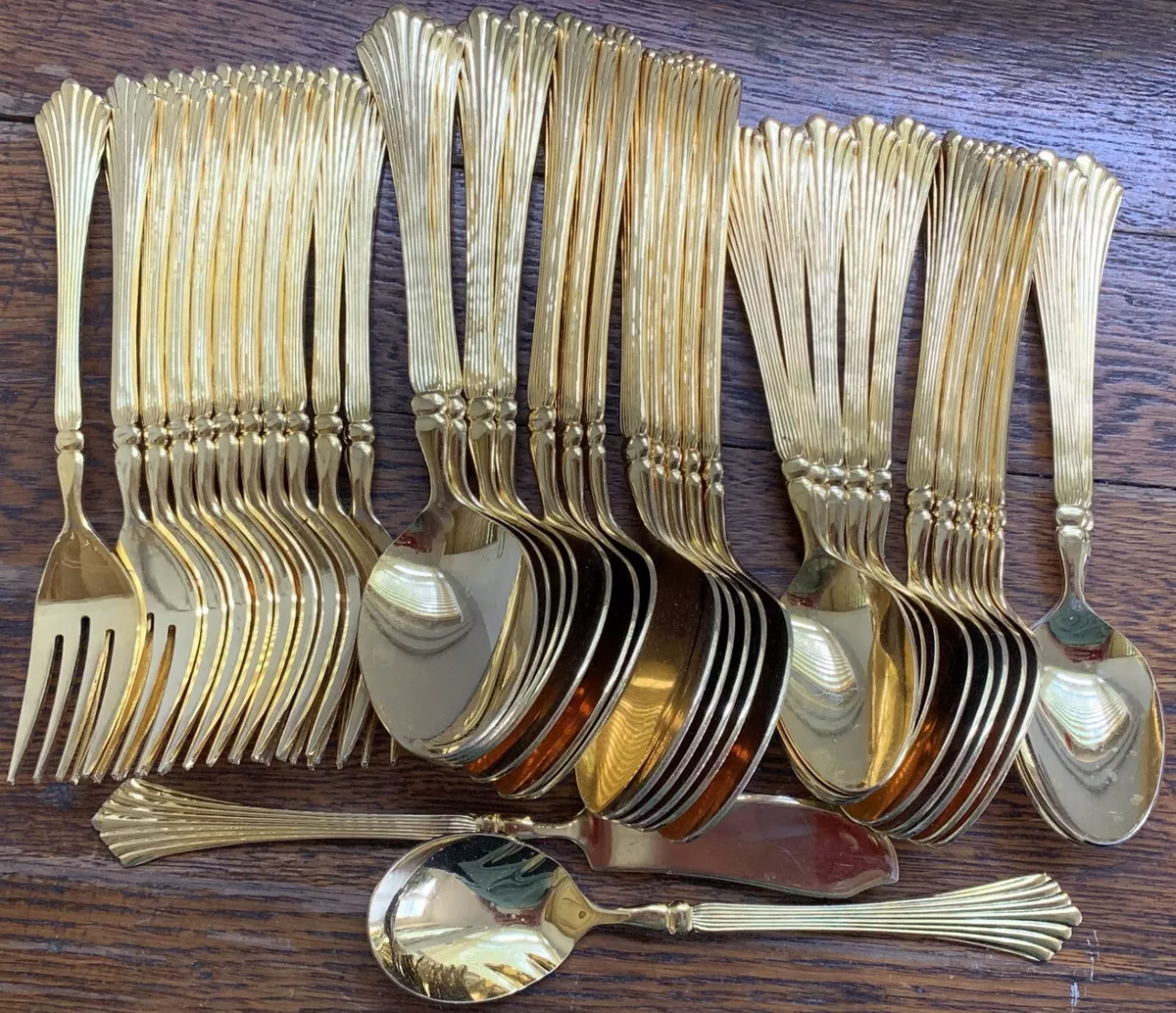 Vintage gold flatware sale
