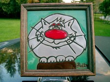 POLLY JACKSON, ARTIST CALLED "KITTY" 7"X7"  HANGING  FRAME -TILE