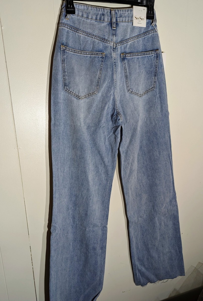 NWT See See Paris Denim Blue Jeans w/ Knee Hole Size 4 US NWT See See Paris Denim Blue Jeans w/ Knee Hole Size 4 US