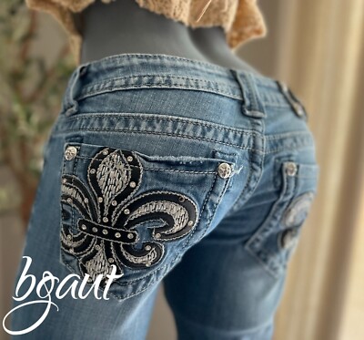 Jeans Miss Me Bootcut Fleur De Lis - Taille W25 L29 - Neuf Avec étiquettes