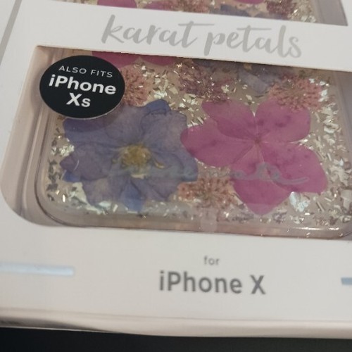Apple iPhone Xs I Phone X Case Karat Petals Genuine Flowers Purple NEW in Box - Picture 6 of 8
