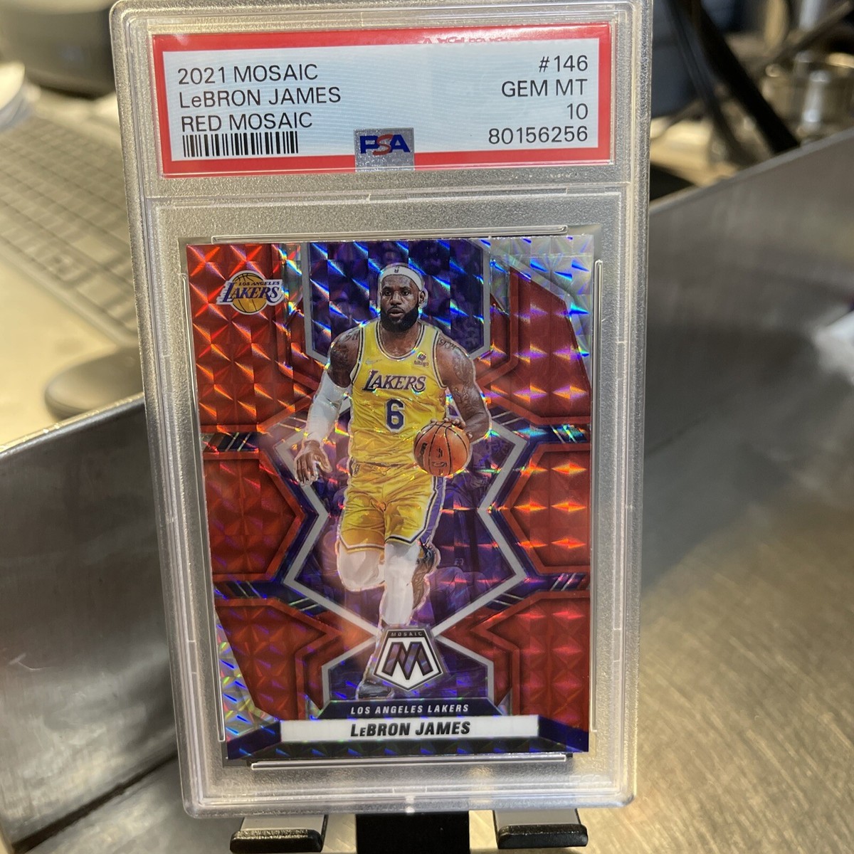2021 LeBron James Panini Mosaic #286 Red Mosaic Prizm PSA 10 2021 LeBron James Panini Mosaic #286 Red Mosaic Prizm PSA 10