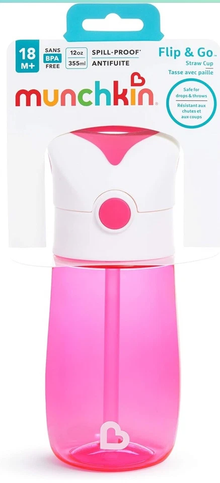 Biberón Munchkin 12 oz 18 meses+! ¡A prueba de derrames! ¡Libre de BPA! ¡Nuevo! Foto 3 de 4