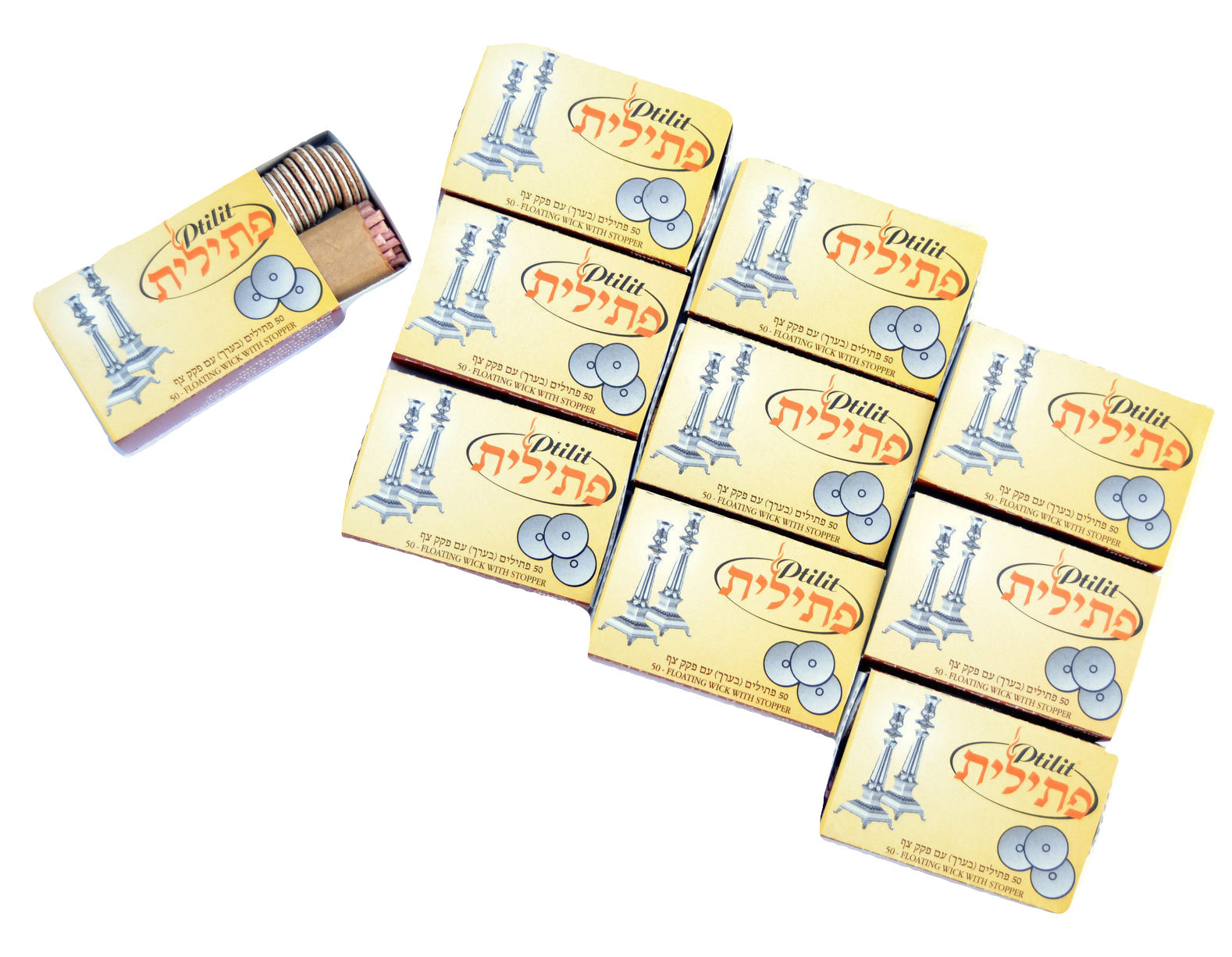 New lot 10 Hanukkah/Shabbat Menorah Lamp oil wicks Judaica Jewish