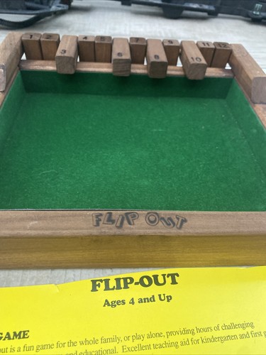 Vintage Flip Out Dice Game Wooden Brown - Picture 3 of 4