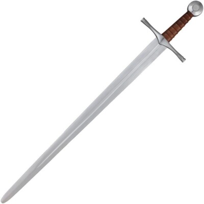 Factory X Fixed Sword 32'' Stainless Steel Blade Brown Leather Wrapped Handle