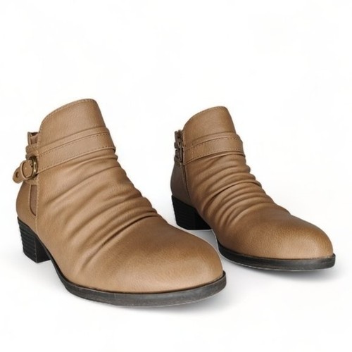 Botines cómodos de tacón bloque marrón Nobalee con trampas desnudas para mujer talla 6 - Imagen 5 de 15